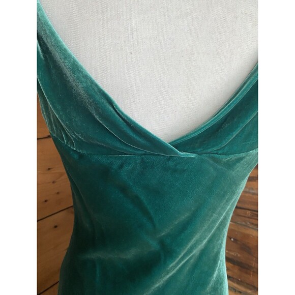 J Peterman Vintage Silk Rayon Velvet Evening Dress Women’s 2 Gown Emerald Green - Picture 6 of 12